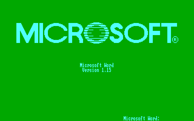Microsoft Word 1.15 for DOS - Splash